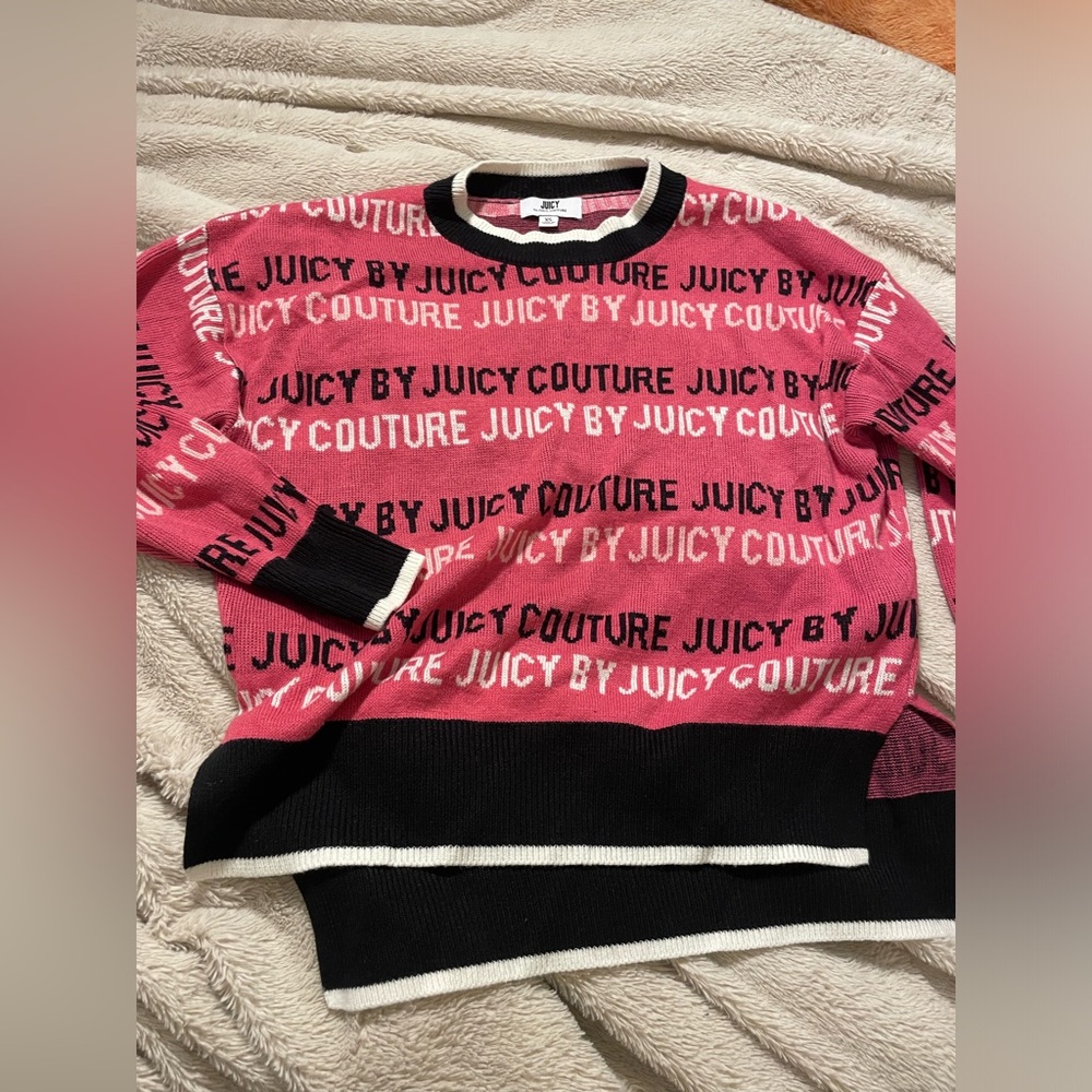 NWOT Juicy by Juicy Couture Logo Patterned Y2K Sweater
